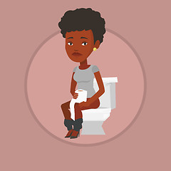 Image showing Woman suffering from diarrhea or constipation.