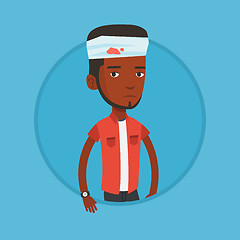 Image showing Man with injured head vector illustration.