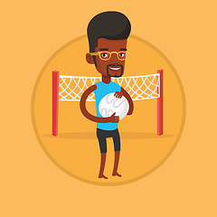 Image showing Beach volleyball player vector illustration.