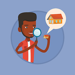 Image showing Man looking for house vector illustration.