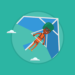 Image showing Man flying on hang-glider vector illustration.