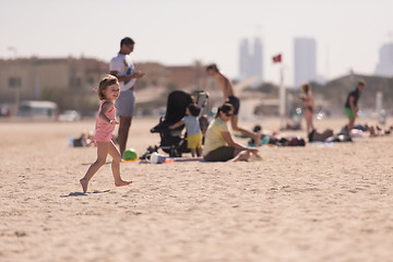 Image showing little cute girl at beach