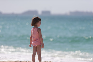 Image showing little cute girl at beach