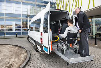 Image showing Wheelchair taxi pick up