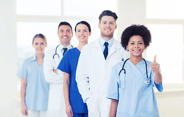 Image showing group of happy doctors at hospital