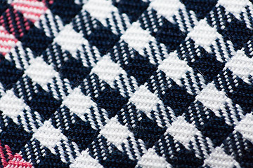 Image showing close up of checkered textile or fabric background