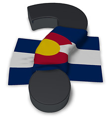 Image showing question mark and flag of colorado - 3d illustration