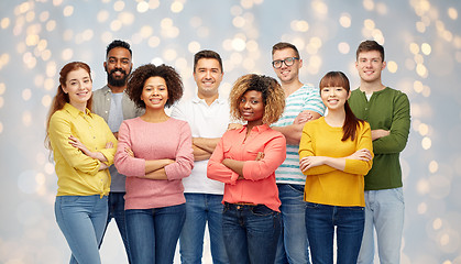 Image showing international group of happy smiling people