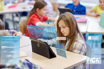 Image showing school kids with tablet pc in classroom