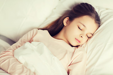 Image showing girl sleeping in bed at home