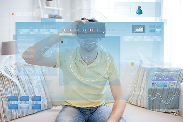 Image showing young man in virtual reality headset or 3d glasses