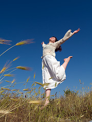 Image showing Happy Lady Running