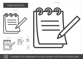 Image showing Paperwork line icon.