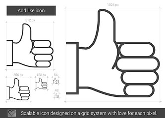 Image showing Add like line icon.