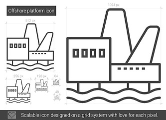 Image showing Offshore platform line icon.