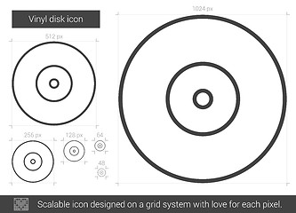 Image showing Vinyl disk line icon.