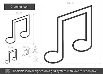 Image showing Crotchet line icon.