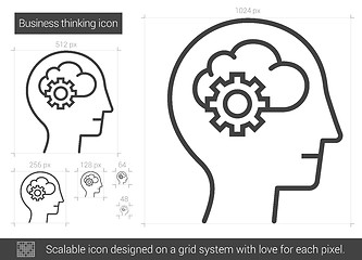 Image showing Business thinking line icon.