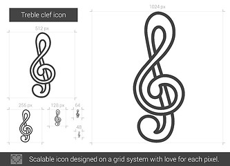 Image showing Treble clef line icon.