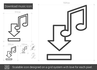 Image showing Download music line icon.