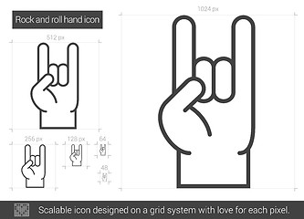 Image showing Rock and roll hand line icon.