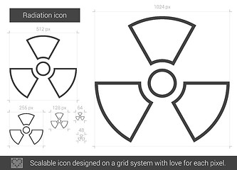 Image showing Radiation line icon.