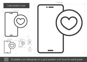 Image showing Like button line icon.