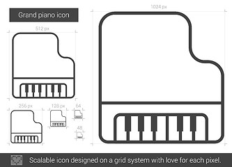 Image showing Grand piano line icon.