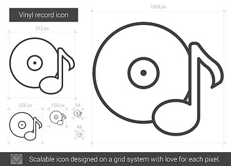 Image showing Vinyl record line icon.