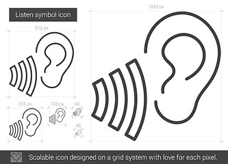 Image showing Listen symbol line icon.