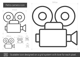 Image showing Retro camera line icon.