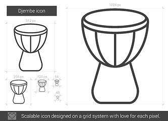 Image showing Djembe line icon.