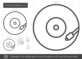 Image showing Vinyl turntable line icon.