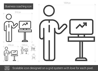 Image showing Business coaching line icon.