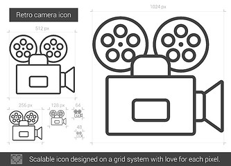 Image showing Retro camera line icon.