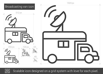 Image showing Broadcasting van line icon.