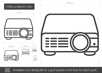 Image showing Video projector line icon.