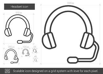 Image showing Headset line icon.