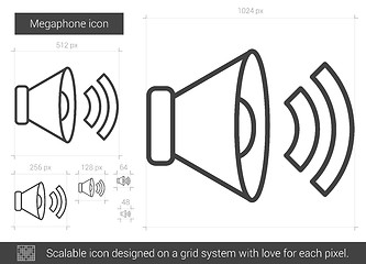 Image showing Megaphone line icon.