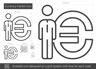 Image showing Currency market line icon.