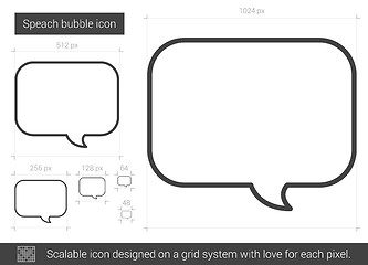 Image showing Speach bubble line icon.