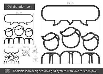 Image showing Collaboration line icon.