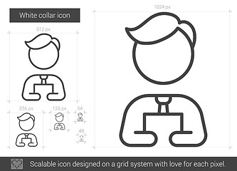 Image showing White collar line icon.