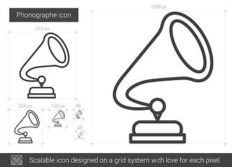 Image showing Phonographe line icon.