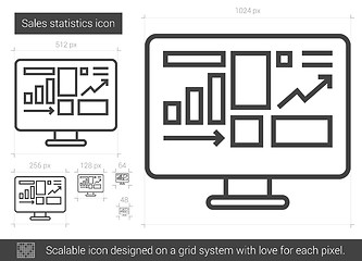 Image showing Sales statistics line icon.