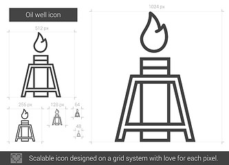 Image showing Oil well line icon.