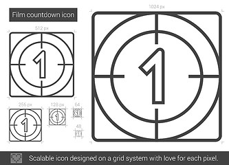 Image showing Film countdown line icon.