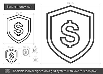 Image showing Secure money line icon.