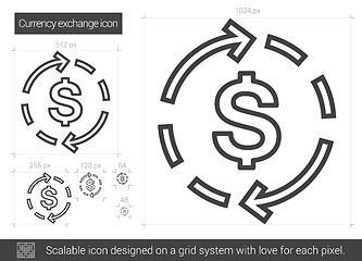 Image showing Currency exchange line icon.