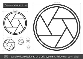 Image showing Camera shutter line icon.